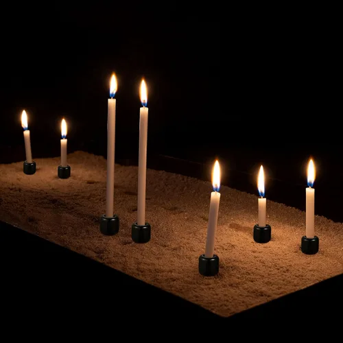 Vista 7 de Suclain 10 Pcs 0.7 Inch Chime Candle Holder Small Candle Holders Ceramic Holder for Rituals, Spells, Vigil, Altar, Witchcraft, Wiccan Supplies