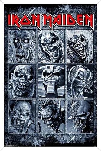 Vista 8 de Trends International Iron Maiden - Grid Wall Poster, 14.725" x 22.375", Barnwood Framed Version