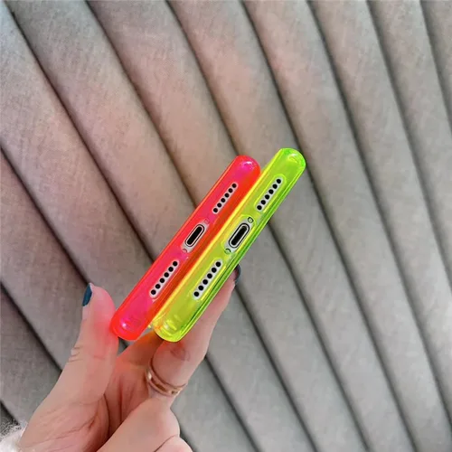 Vista 7 de Compatible con Funda iPhone 14 Pro, Funda Transparente Neón con Cubierta para Lente de Cámara Carcasa para Mujeres y Niñas Delgada Suave Silicona