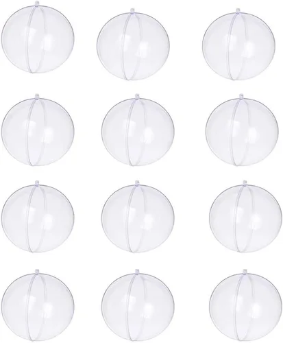 Vista 8 de Bolas transparentes de plástico acrílico rellenables, esferas para colgar, adorno de fiesta, decoración para boda, fiesta, festival, hogar