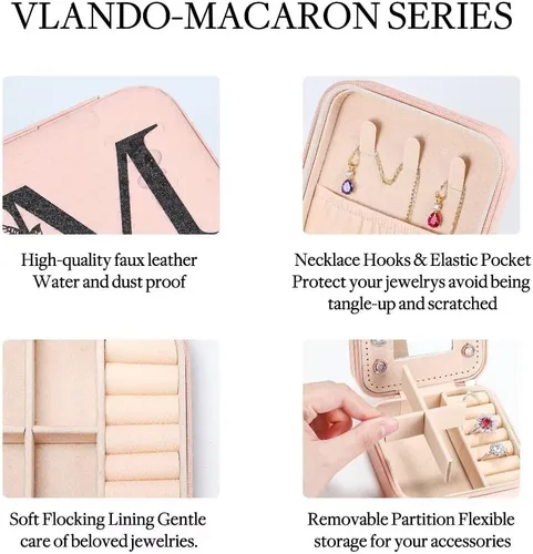Vista 5 de Regalos del día de San Valentín para ella, regalo del día de San Valentín, esposa, maestra, hijas, regalo pequeño personalizado Joyero de viaje