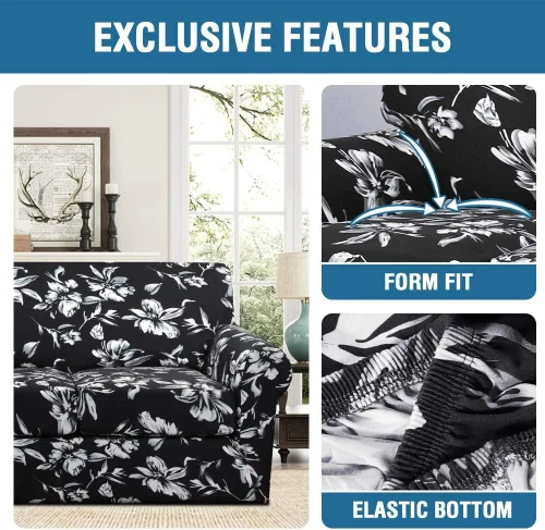 Vista 4 de H.VERSAILTEX Fundas de sofá superelásticas de 2 piezas para fundas de sillón, fundas de silla de sala de estar, con estilo moderno suave y grueso