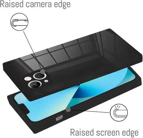 Vista 4 de LSL Funda para iPhone 14 Plus TPU Suave Negro con Protector Anticaídas Antiarañazos Absorción de Golpes Protectora Inalámbrica Delgada Compatible