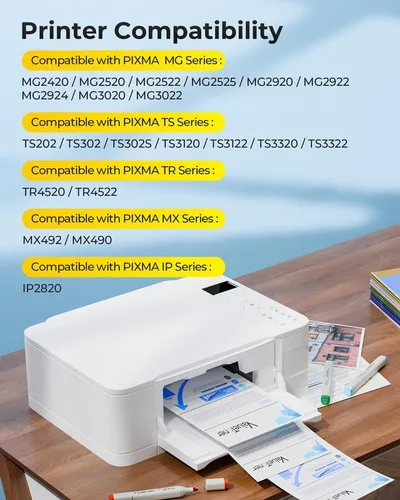 Vista 2 de PG243XL CL244XL - Cartuchos de tinta compatible con Canon 243 y 244 para Canon Ink 245 y 246, funciona con Pixma MX490 MG2522 MX492 MG2520 TR4520