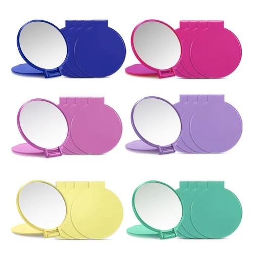 Vista 10 de Qislee Espejo compacto a granel, mini espejos plegables de bolsillo para bolso, 12 paquetes (6 colores)