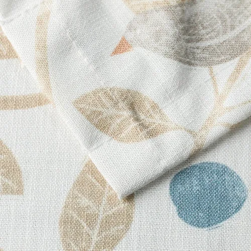 Vista 6 de VOGOL Cortinas con estampado de pájaros campestres, 30 x 24 pulgadas, 2 paneles, beige Linen Look Texture, Decorative Small Window Treatment