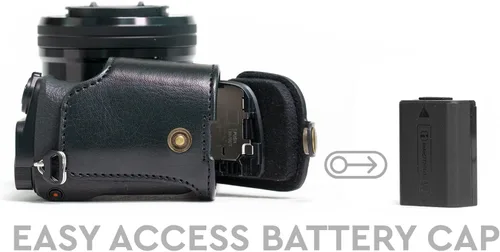 Vista 6 de MegaGear Ever Ready - Funda de piel para cámara compatible con Sony Alpha A6300, A6000