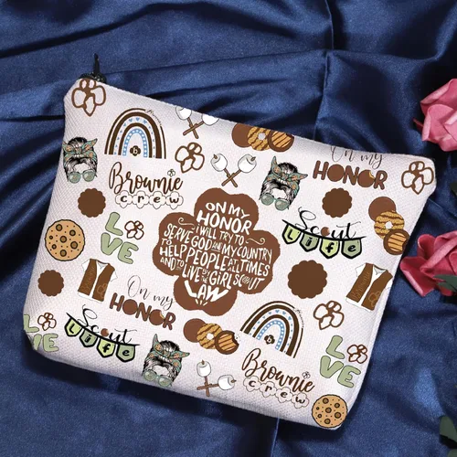 Vista 7 de POFULL Brownie Troop Gift Scout Brownie Bolsa Cosmética Scout Troop Regalos
