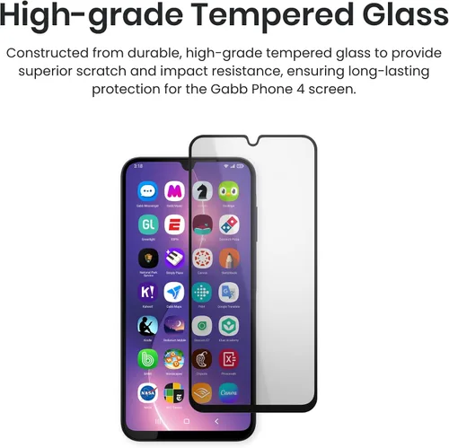 Vista 2 de Gabb Phone 4 Pro Ultra Thin Gorilla Glass Protector de pantalla, vidrio templado, resistente a los arañazos, funda protectora