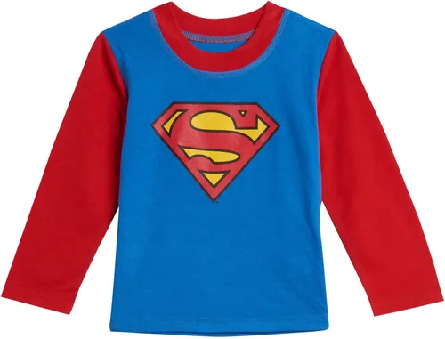 Vista 4 de DC Comics Justice League Superman Batman - Conjunto de pijama de 3 piezas para niños pequeños y grandes