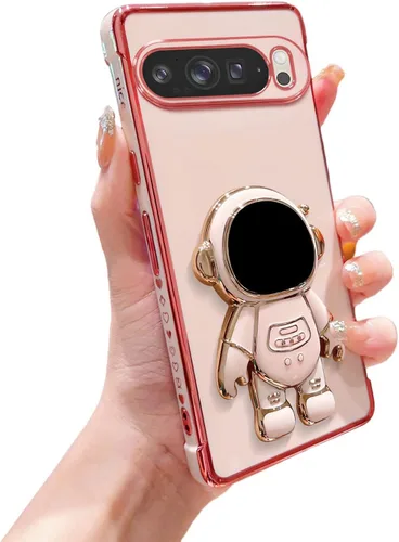 Vista 12 de phylla Funda para teléfono para Google Pixel 7A 6.1" 5g, Funda de teléfono con soporte astronauta chapado de lujo con patrón lateral pequeño