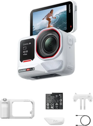 Vista 11 de Insta360 Ace Pro 2 Arctic White - Paquete de impresión flash de edición limitada, cámara de acción impermeable 8K diseñada conjuntamente con Leica