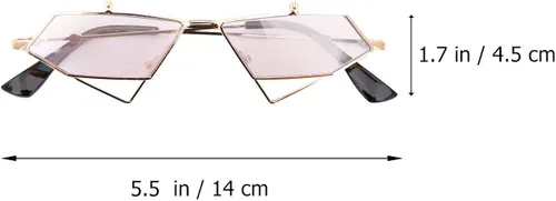 Vista 7 de Amosfun - Gafas de sol estilo punk, con forma de ojo de gato, color gris (marco dorado)