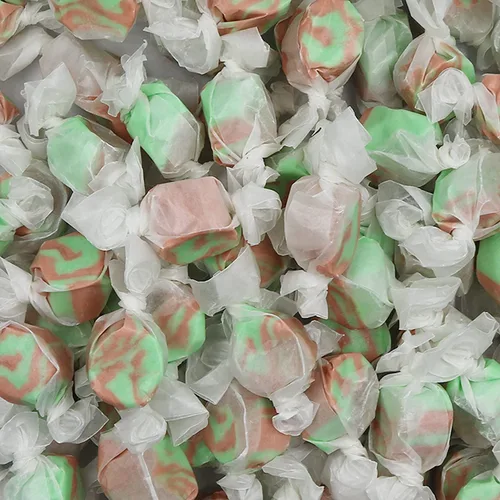 Vista 4 de Dulces gourmet suaves y masticables de agua salada, envueltos individualmente, bolsa a granel (pastel de manzana, 1 libra (paquete de 1))