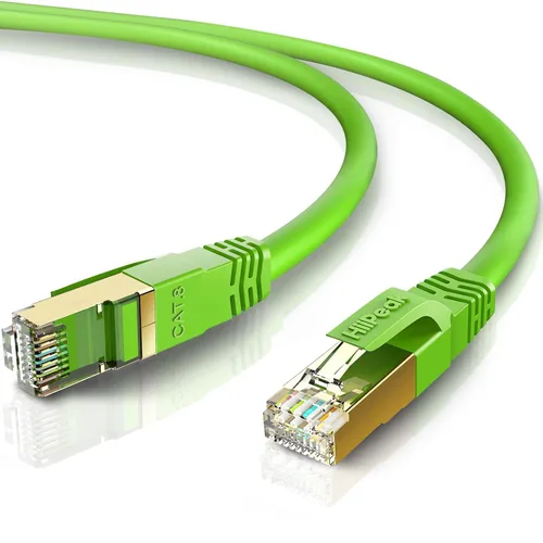 Vista 10 de HiiPeak Cable Ethernet Cat8 de 1 pie, para interiores y exteriores, alta velocidad, 26 AWG Cat8, cable LAN de red Cat8 de 2000 Mhz, 40 Gbps con Negro