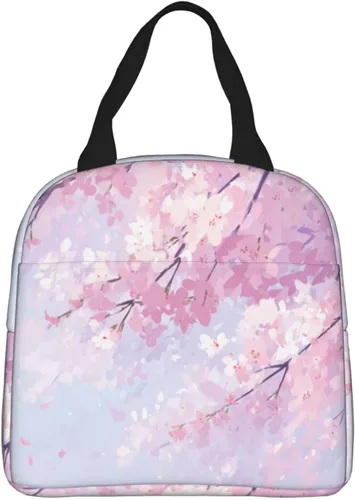 Vista 24 de Lonchera con diseño a cuadros azules aislada, bolsa térmica para almuerzo para adultos, niños, niñas, mujeres, oficina, trabajo, escuela, picnic