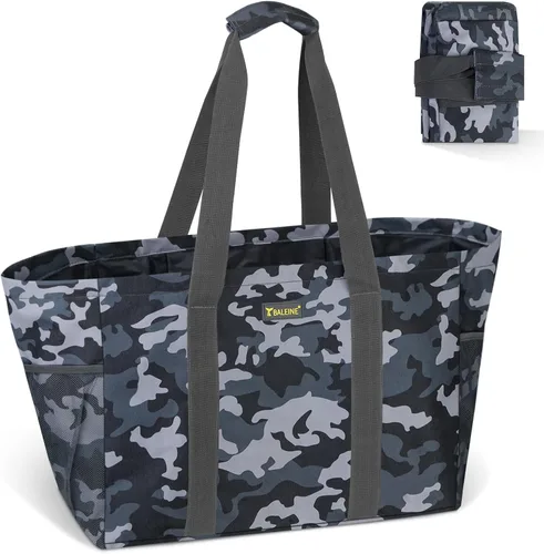 Vista 13 de BALEINE Suave bolsa de 9 galones extra grande, bolsa de almacenamiento plegable reutilizable (follaje antiguo)