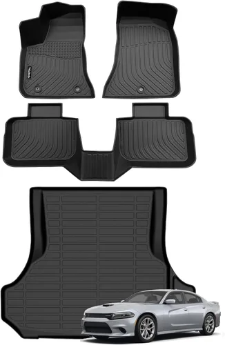 Vista 174 de Tapetes de piso para todo clima y forro de carga con respaldo para Chevrolet Suburban de 7 asientos 2021-2025 / GMC Yukon XL de 7 asientos