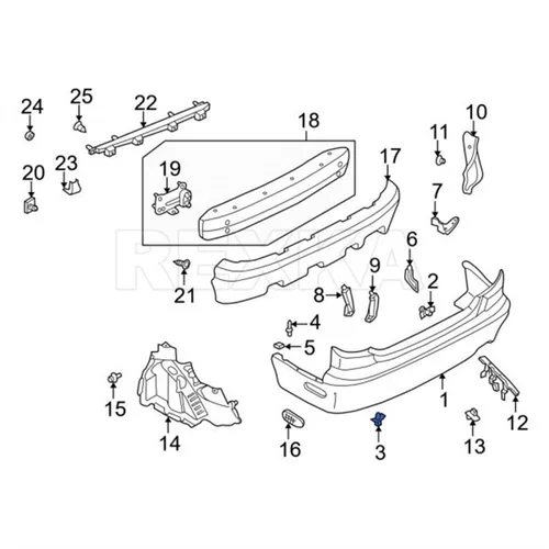 Vista 5 de Rexka 15 unids parachoques cubierta empuje tipo clip sujetador BF67-50-033 para Mazda CX-9 Miata Protege