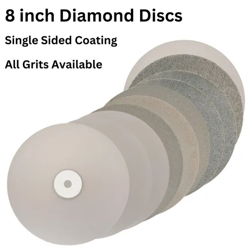 Vista 5 de Drilax Disco de regazo plano de diamante de 8" grano 80 para molienda gruesa Cenador de 1/2" • Piedra preciosa • Vidrio • Moldeo de piedra •