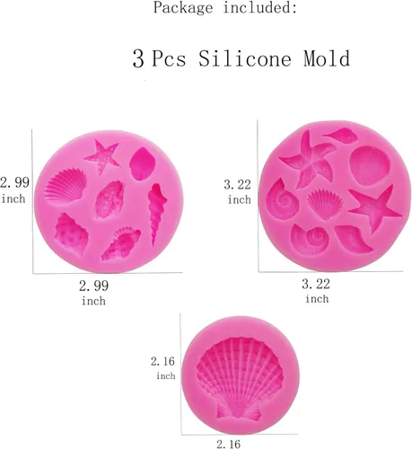 Vista 2 de 3 moldes de silicona pequeños para hornear para proyectos de manualidades de arcilla polimérica