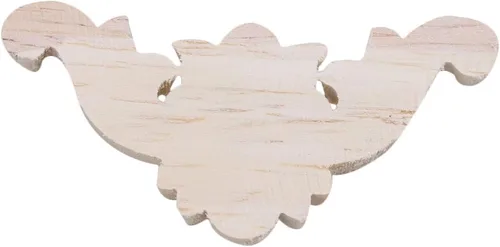 Vista 3 de RDEXP (2.56 pulgadas de largo y 1.38 pulgadas de ancho) apliques de madera tallada larga sin pintar, marco para puerta, decoración de pared