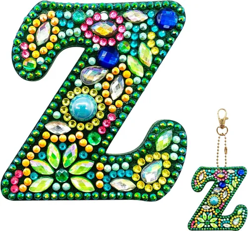 Vista 30 de YOYA Llaveros de Pintura de Diamantes de Doble Cara 5D Letras Kit de Llaveros de Pintura de Diamantes DIY Taladro Completo Arte de Diamantes