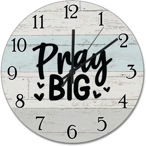 Vista 42 de Reloj de pared con versículo bíblico, con cita religiosa, reloj de madera, texto inspirador cristiano, reloj de madera rústico personalizado