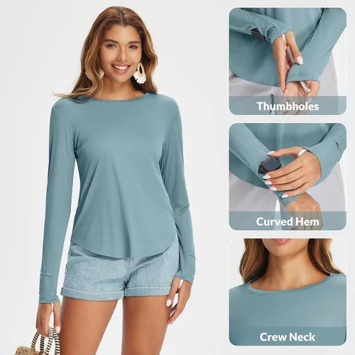Vista 79 de BALEAF - Camisetas de sol de manga larga para mujer, con FPU 50+, para senderismo, ligeras, de secado rápido, protección contra rayos ultravioleta
