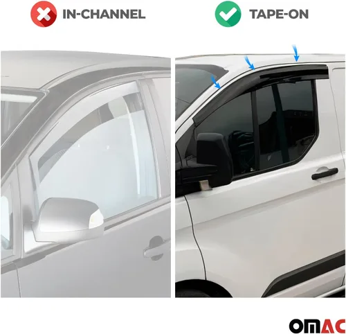 Vista 3 de OMAC Deflector de protección contra la lluvia de la visera de ventana para Dodge Sprinter 2003-2006 Humo 2 piezas