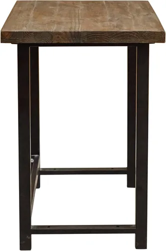Vista 10 de Pomona - Escritorio compacto de 32 pulgadas con parte superior de madera maciza y marco de metal, escritorio pequeño de estilo industrial rústico