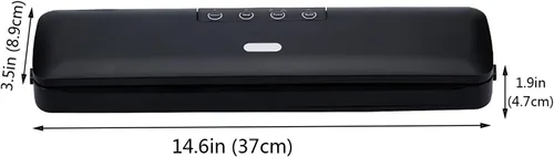 Vista 7 de Máquina selladora al vacío compacta, negra, barra de sellado extra larga de 11.8 pulgadas para alimentos secos y húmedos, función de succión