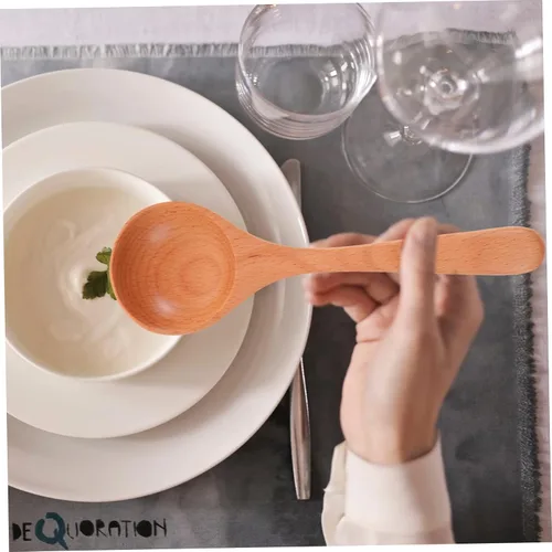 Vista 8 de LABRIMP Juego de 2 cucharas grandes, cucharas de sopa asiáticas, cucharas de mezcla para cocinar, cucharón, cuchara de ramen, utensilios de cocina