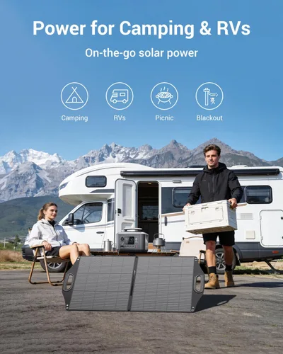 Vista 7 de BigBlue Panel Solar de 100W con USB-C (45W PD) + USB-A (Carga Rápida 18W) y Puertos MC-4, Resistente al Agua IP68, Accesorios Esenciales