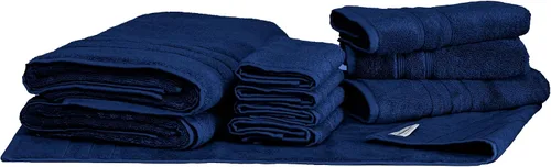 Vista 18 de Mosobam Lujoso juego de toallas turcas de 4 piezas XL, 35 x 70 pulgadas, 16 x 30 pulgadas, azul Allure de gran tamaño, 700 GSM, viscosa de bambú