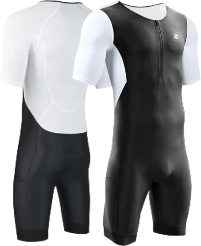 Vista 11 de Triathlon Suits Mens One-Piece Sleeveless Trisuits Skin Wet Suit for Running Cycling Swimming