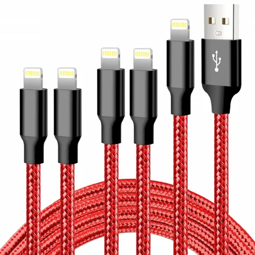Vista 20 de Cable USB a Lightning, paquete de 5 cables de carga rápida para iPhone Negro