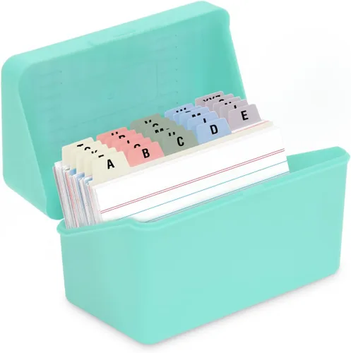 Vista 11 de H4D Tarjetero de índice de 3 x 5 con 100 tarjetas de índice a rayas pesadas y 25 divisores de plástico, color negro 3x5 Inch Plastic Box