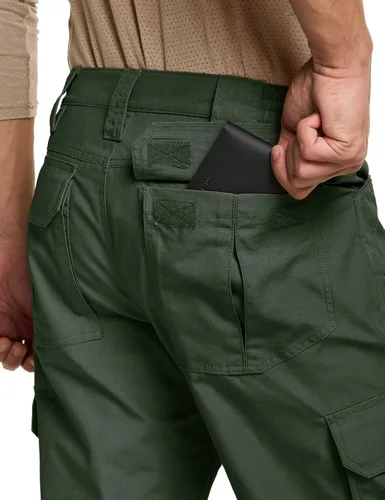 Vista 6 de CQR Pantalones tácticos para hombre, resistentes al agua, pantalones cargo Ripstop, ligeros EDC trabajo, senderismo, ropa para exteriores