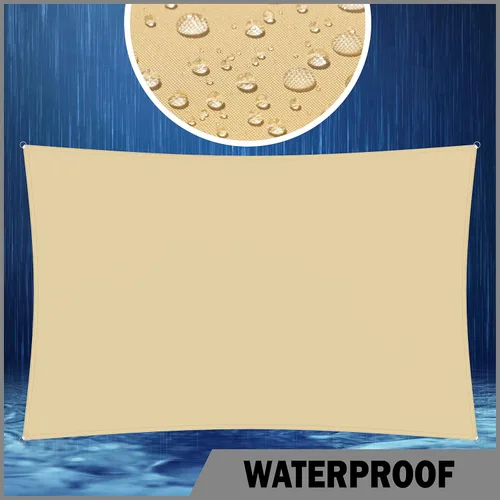 Vista 2 de ShadeMart 4' x 5' Beige Toldo impermeable de vela para sol, toldo rectangular personalizado resistente al agua, carpa de toldo para patio, jardín