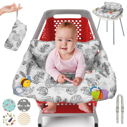 Vista 19 de PILLANI Asiento de carrito de compras para bebé, funda de silla alta para asiento de restaurante - Funda de carrito de comestibles para bebé niña