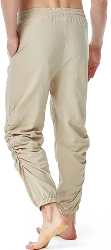 Vista 6 de Men's Skinny Fit Pants Casual Stretch Chinos Cargo Sweatpants Lightweight Cinch Leg Trousers Multi-Pockets Fall Pant
