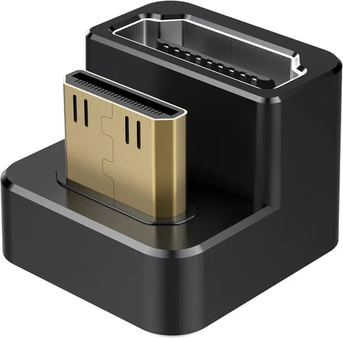 Vista 8 de AGVEE Paquete de 1 adaptador HDMI macho a HDMI hembra en ángulo de 180 grados, en forma de U 8K a 60HZ, convertidor de conector extensor