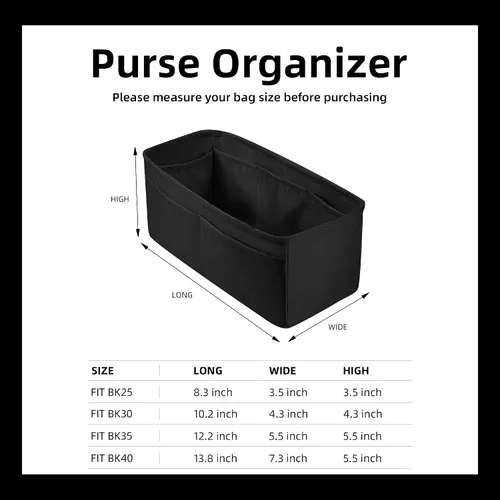 Vista 6 de DGAZ Organizador de bolso, sedoso y suave, seda, bolso de mano de lujo en moldeadores de bolsa, para mujer, se adapta a bolsas Birkin 25303540