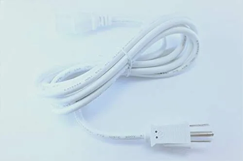 Vista 2 de OMNIHIL [Listado UL] Cable de alimentación de CA blanco de 8 pies de largo compatible con iRobot Roomba 694 Robot Cable de alimentación de vacío