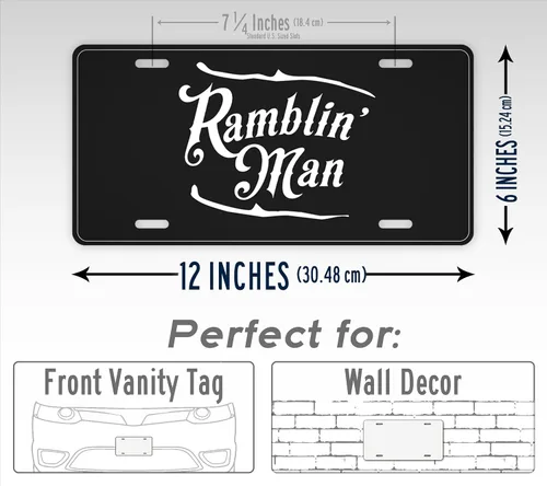 Vista 2 de Placa de matrícula de hombre Ramblin' con estilo vintage