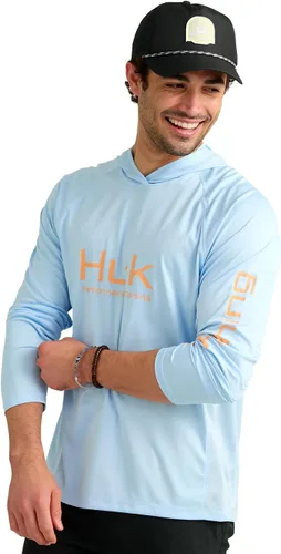 Vista 8 de HUK - Sudadera con capucha de manga larga ventilada para hombre, camiseta de pesca con capucha Academia Naval