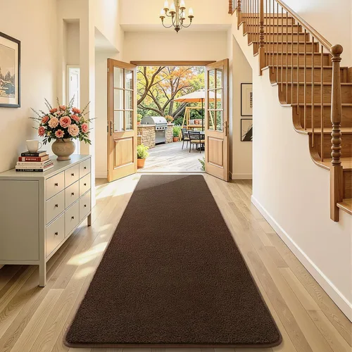 Vista 44 de AROGAN Alfombra Shag de Pasillo de 2 x 4 pies para pasillos, alfombras lavables con espuma viscoelástica para dormitorio, entrada