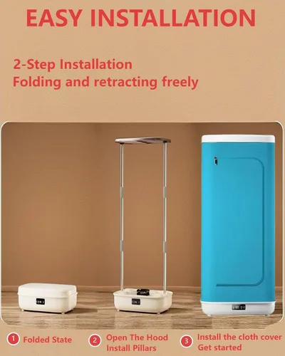 Vista 8 de Secadora Portátil, Mini Máquina de Cuidado de la Ropa con Control Remoto, Rápida/Fácil de Usar/Pequeña, Adecuada para Espacios Pequeños