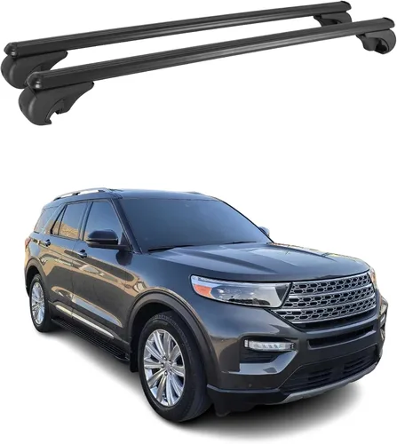 Vista 16 de OMAC Portaequipajes con cerradura para Ford Explorer Sport Trac 2001-10, antirrobo negro para viajes, kayak, canoa, surf, esquí, snowboard, camping